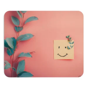 Smiley Sticky Note with Eucalyptus Mouse Pad