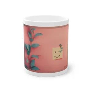 Smiley Sticky Note with Eucalyptus Mug