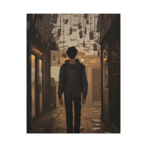 Lone Walker Down Alley Canvas Print