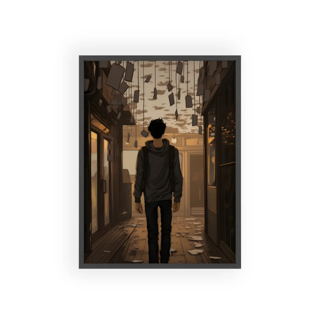 Candid Moment: A Person's Story in an Indoor Setting - Framed Poster
