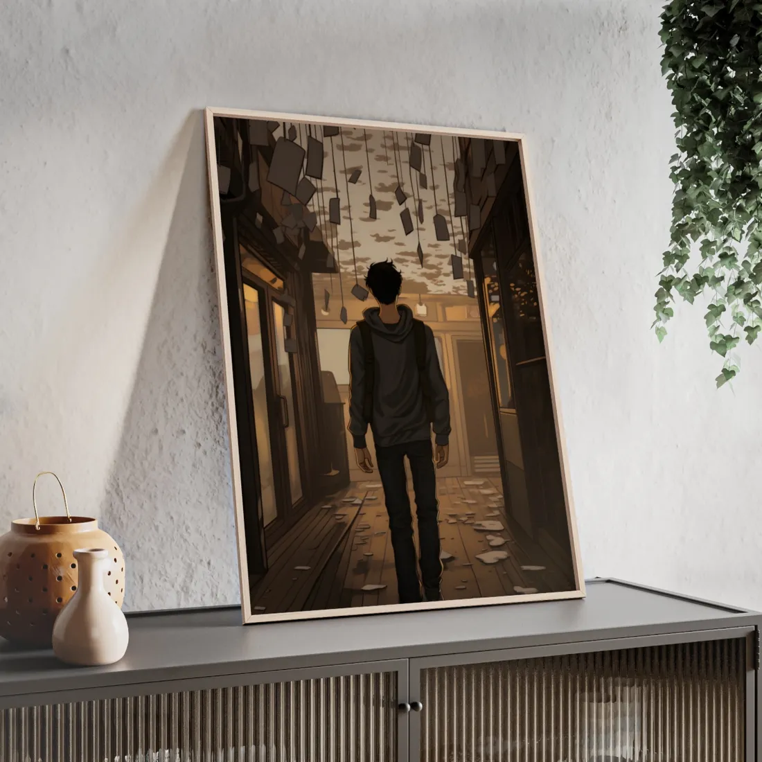 Candid Moment: A Person's Story in an Indoor Setting - Framed Poster
