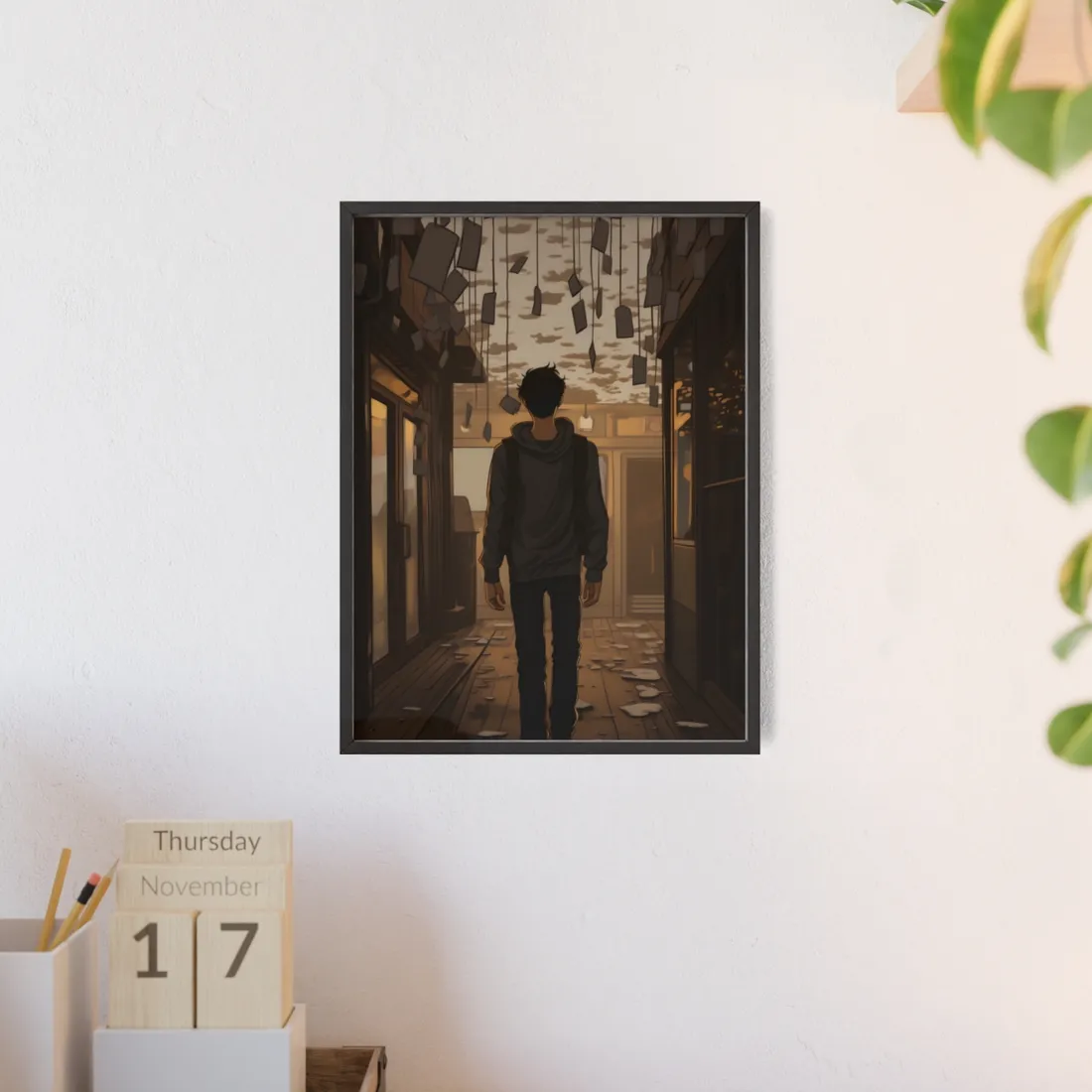 Candid Moment: A Person's Story in an Indoor Setting - Framed Poster