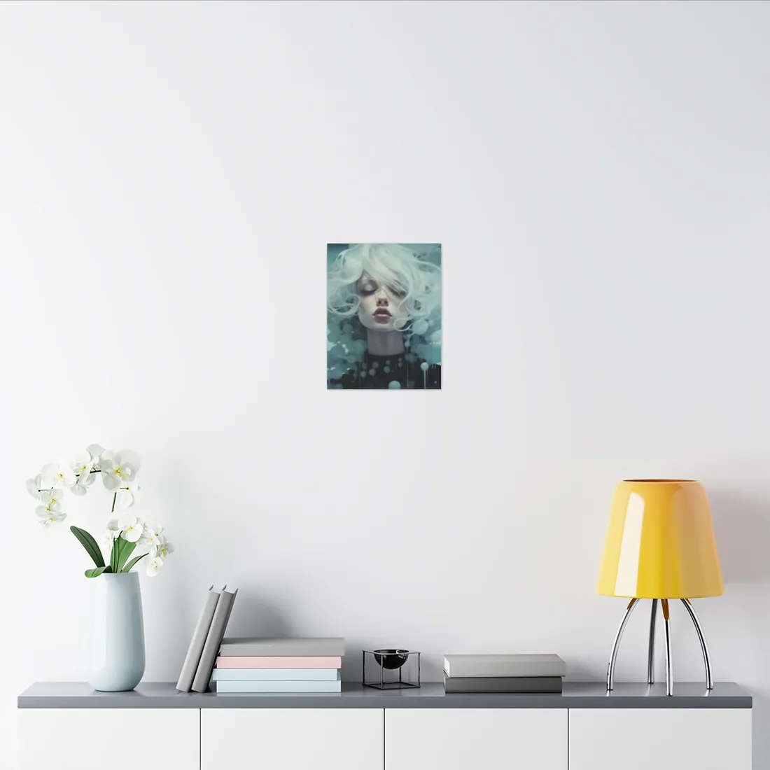 Candid Moment: Person in Reflection - Black and White Photography - Canvas