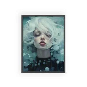 Woman with White Hair Framed Poster