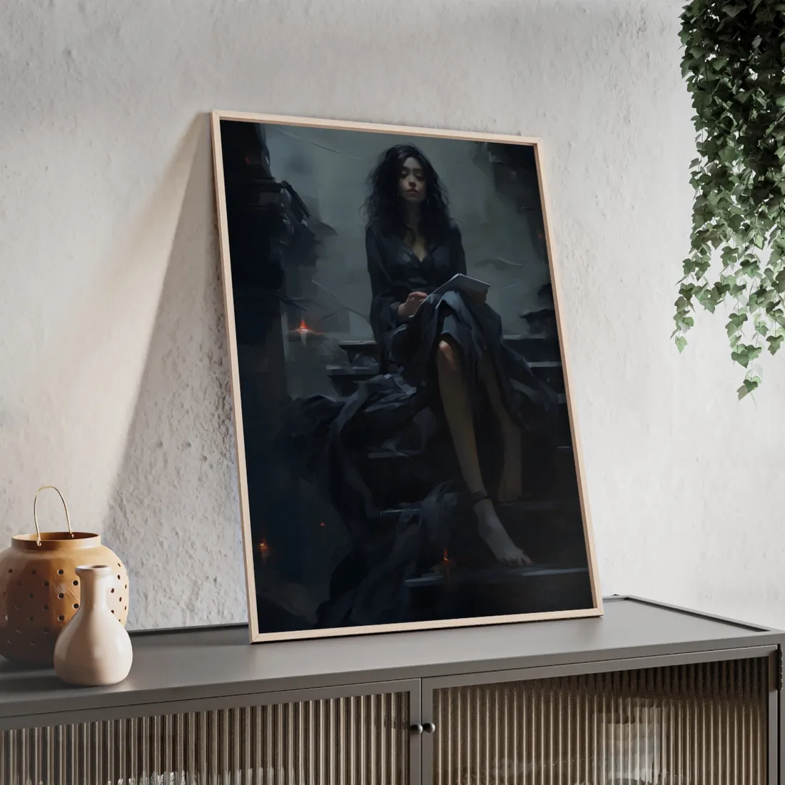 Candid Outdoors: Black and White Artwork Photograph - Framed Poster