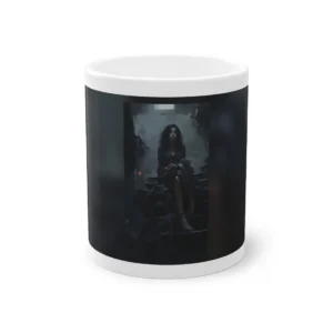 Woman on Dim Stairs Mug