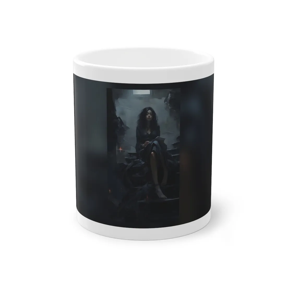 Candid Outdoors: Black and White Artwork Photograph - Mug
