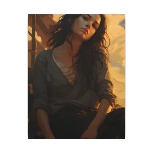 Woman with Long Dark Hair Canvas Print