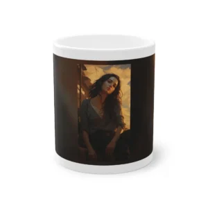 Woman with Long Dark Hair Mug