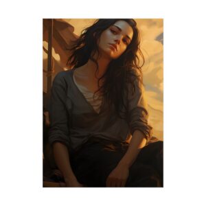 Woman with Long Dark Hair Poster