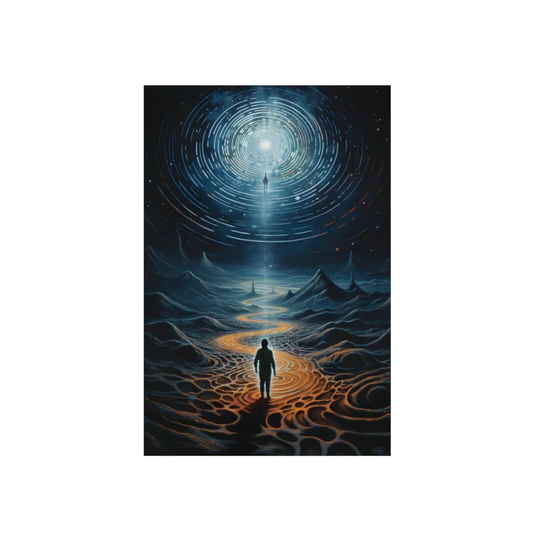 Canyon Portal Journey: Surreal Desert Staircase Scene - Metal Poster