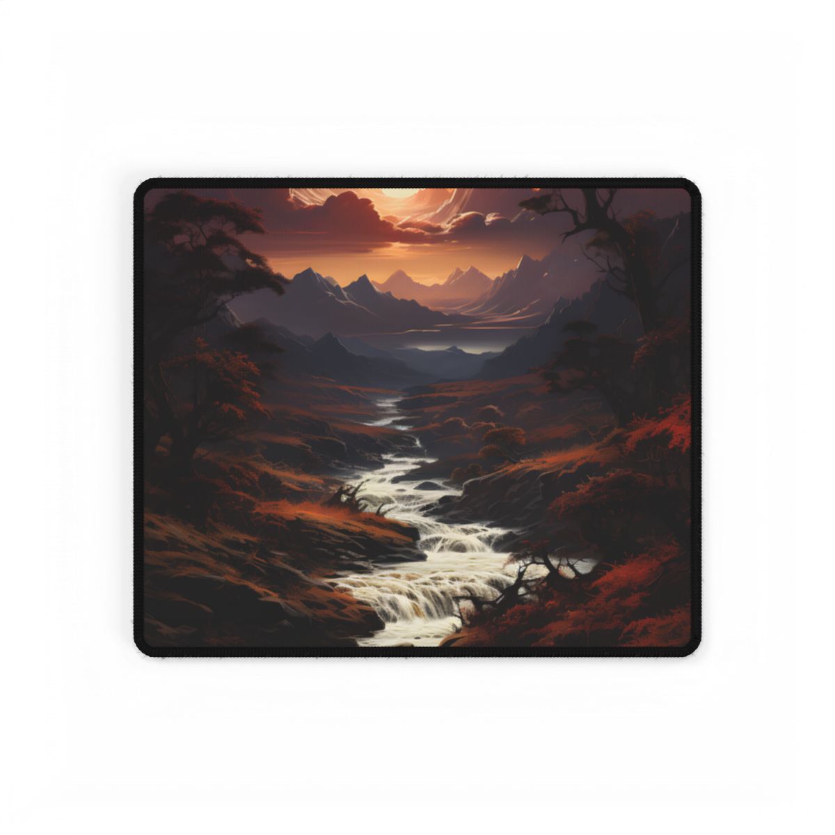 Captivating Falls: A Majestic Oil on Canvas Masterwork - Desk Mat