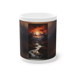 Sunset over Mountain Valley Mug