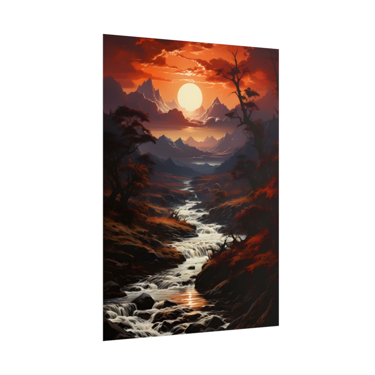 Captivating Falls: A Majestic Oil on Canvas Masterwork - Poster
