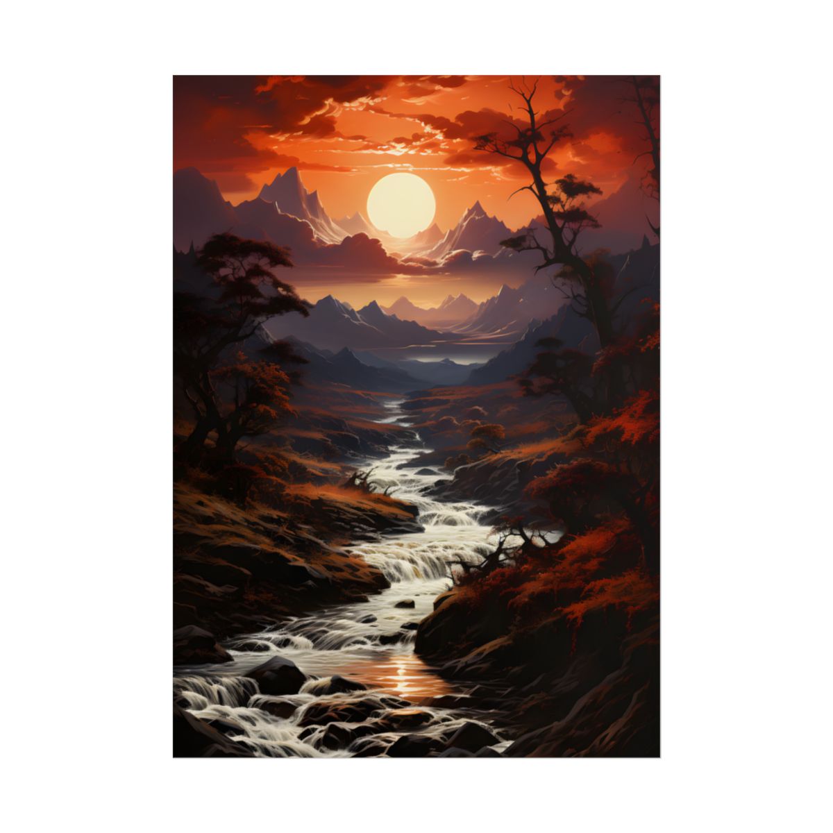 Captivating Falls: A Majestic Oil on Canvas Masterwork - Poster