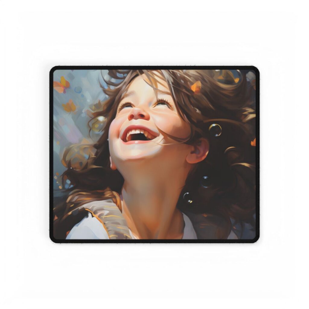 Capturing Childhood Innocence: Portrait of a Young Child - Desk Mat