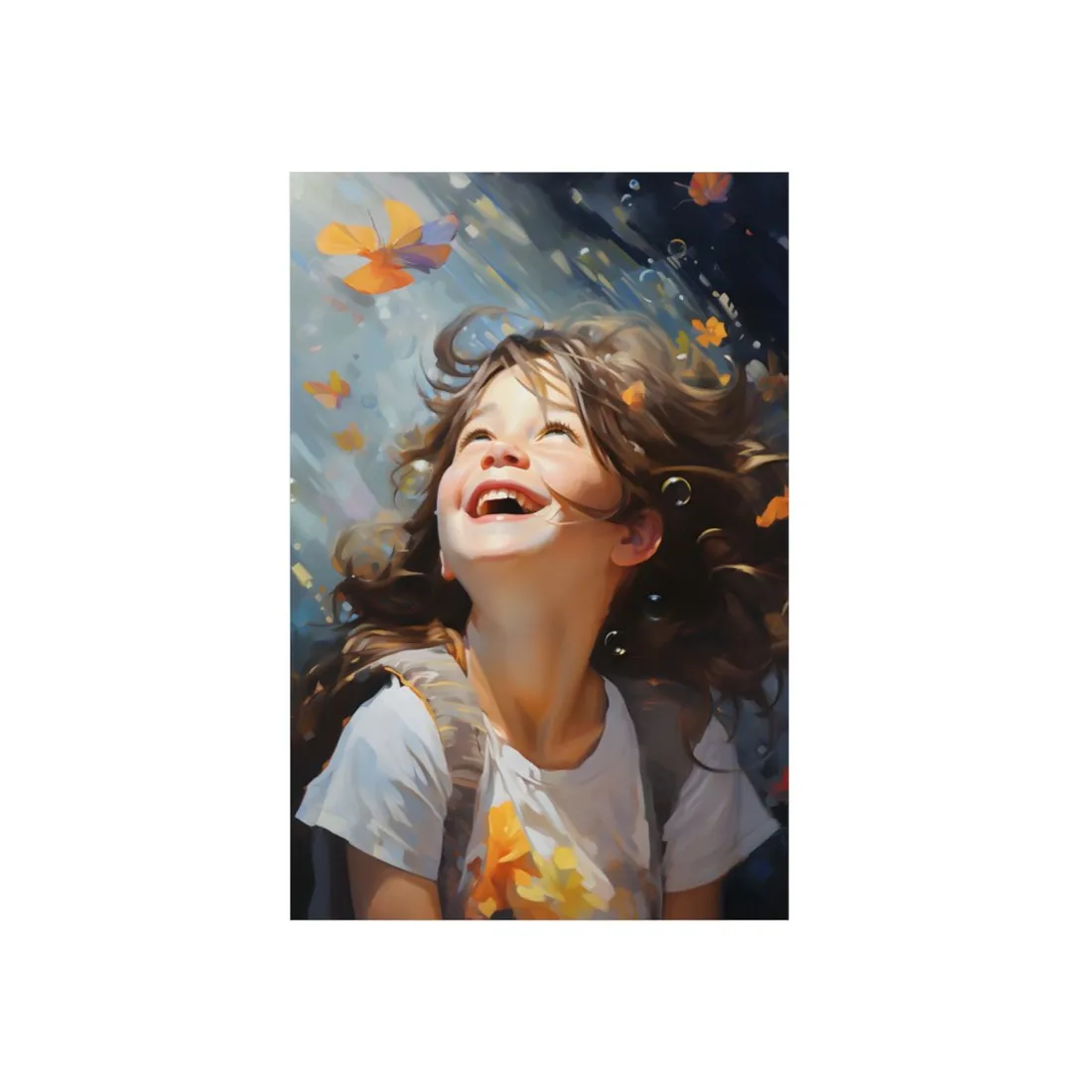 Capturing Childhood Innocence: Portrait of a Young Child - Metal Poster