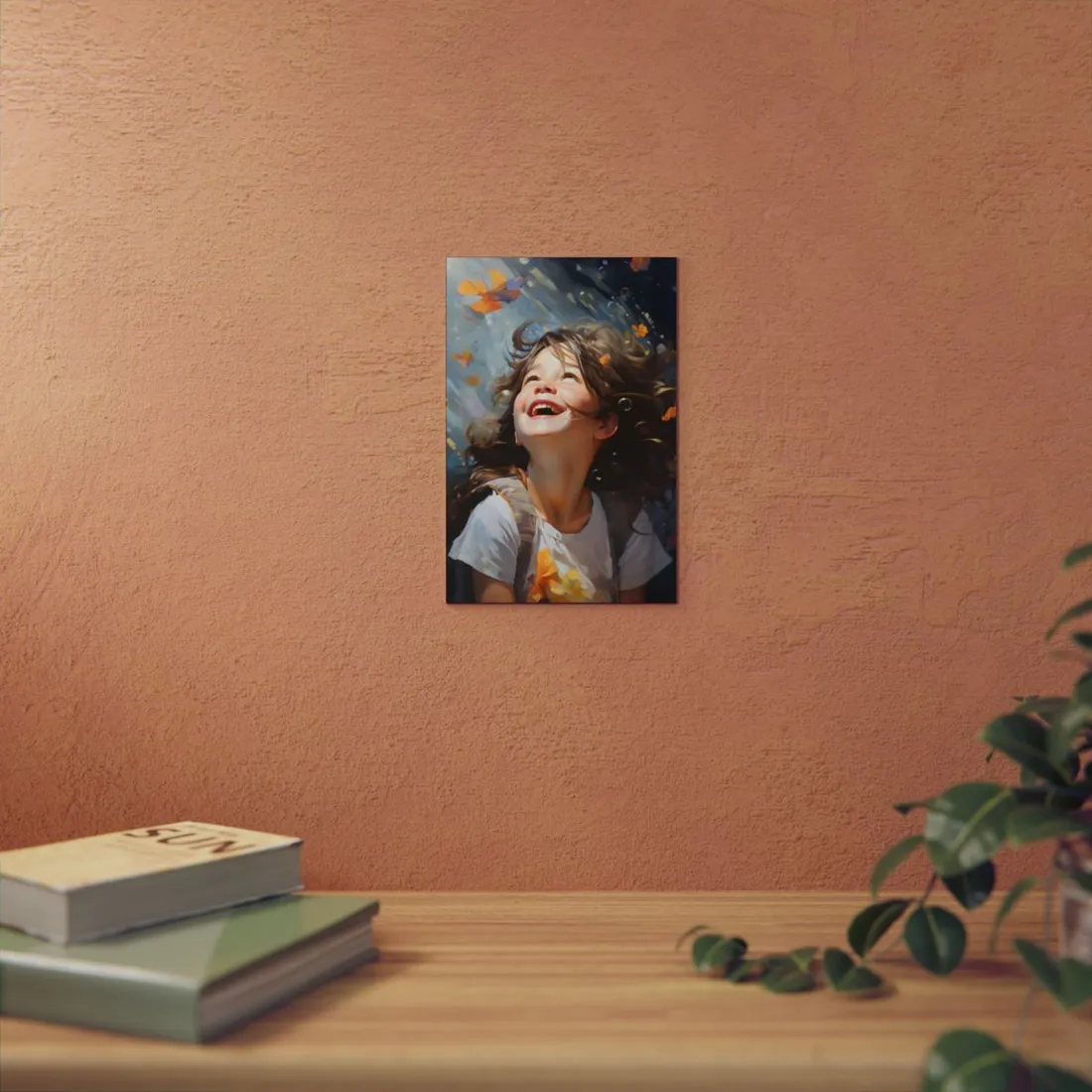 Capturing Childhood Innocence: Portrait of a Young Child - Metal Poster