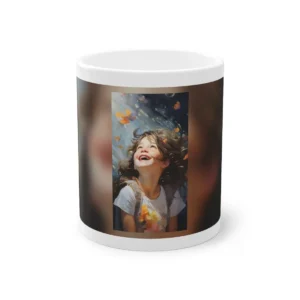 Laughing Girl with Butterflies Mug