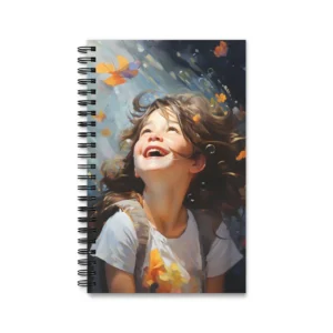 Laughing Girl with Butterflies Spiral Notebook