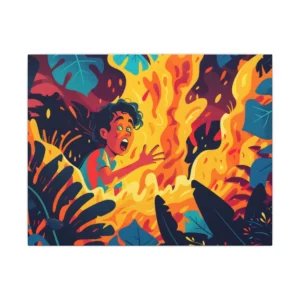 Child Reaching Toward Fire Canvas Print
