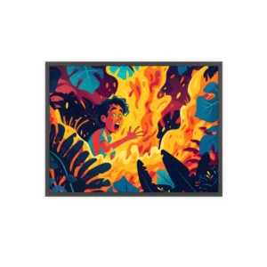 Child Reaching Toward Fire Framed Poster