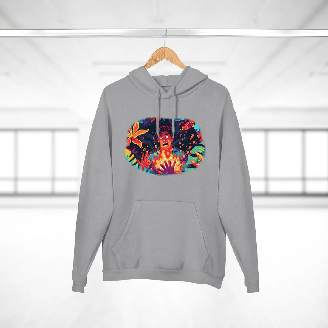 Cartoonish Life Hacks: Humorous Bathroom - Hoodie (Heather Grey)