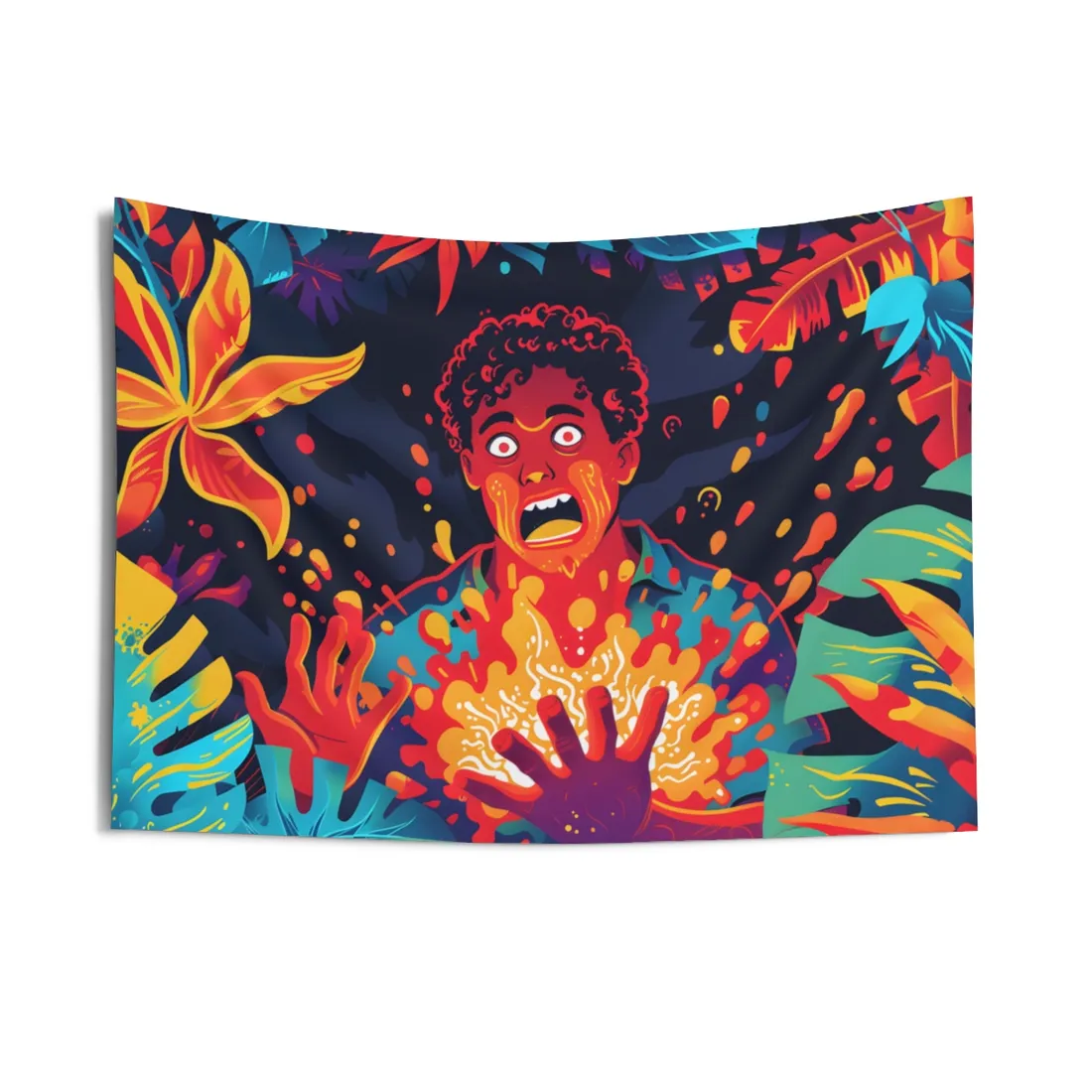 Cartoonish Life Hacks: Humorous Bathroom - Wall Tapestry
