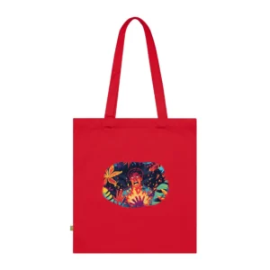Startled Man Among Tropical Leaves Tote Bag