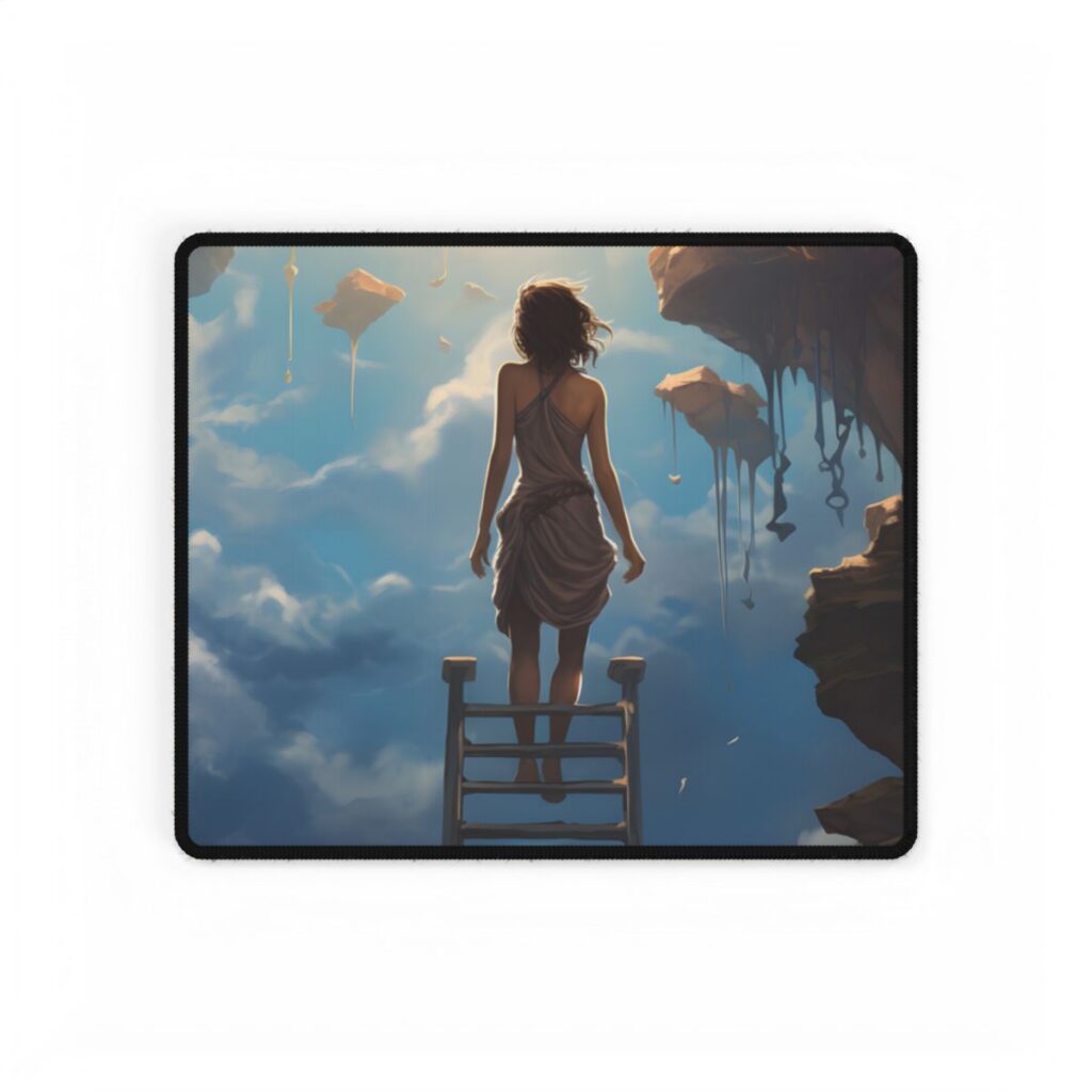 Casual Moment: Person Outdoor Portrait - Desk Mat