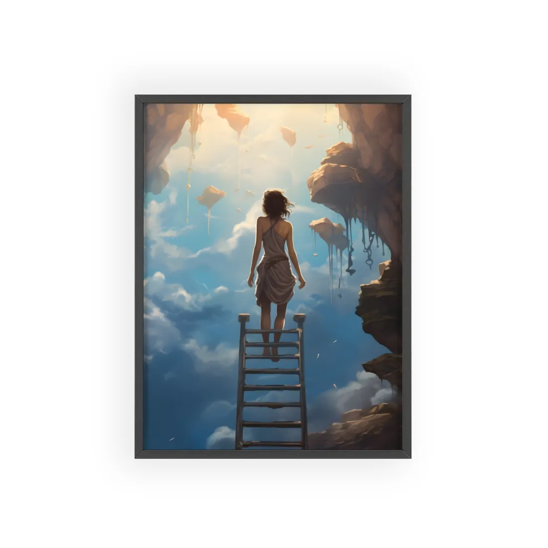 Casual Moment: Person Outdoor Portrait - Framed Poster