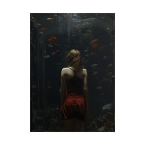 Woman Among Fish Poster
