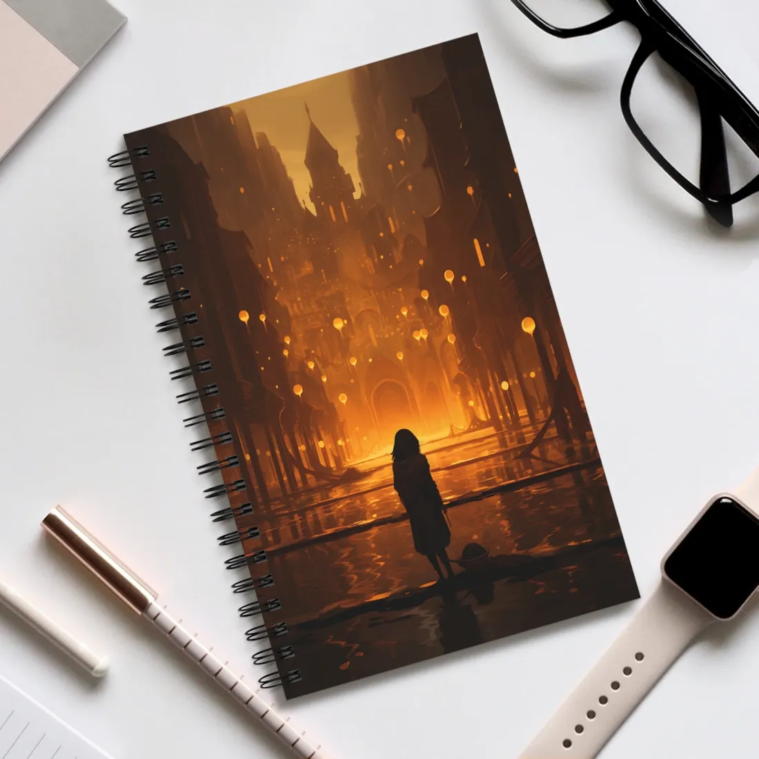 Casual Outdoor Portrait: A Person in Nature's Peaceful Moment - Spiral Notebook