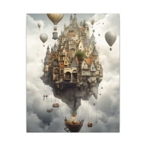 Floating Island Town Canvas Print