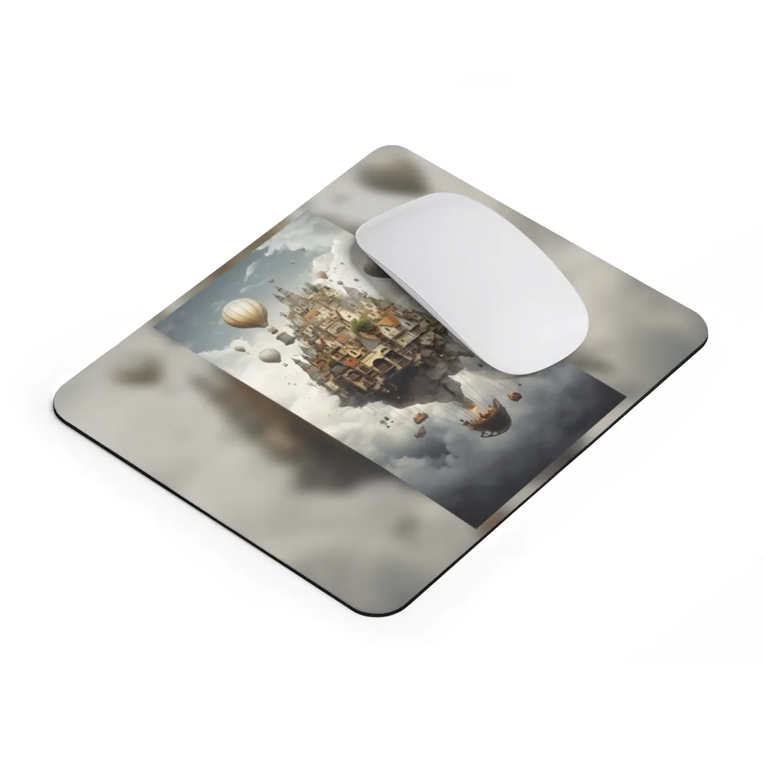 Casual Portrait: Soft Lighting and Light Blue Background - Mouse Pad