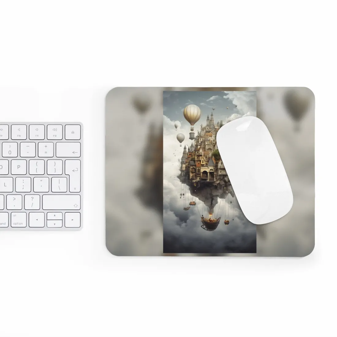 Casual Portrait: Soft Lighting and Light Blue Background - Mouse Pad