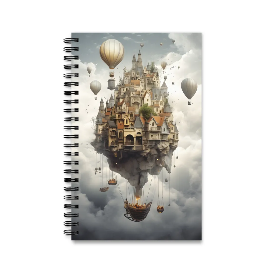 Casual Portrait: Soft Lighting and Light Blue Background - Spiral Notebook