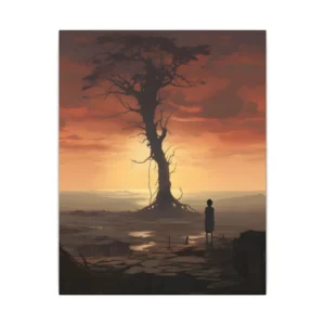 Bare Tree at Sunset Canvas Print