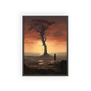 Bare Tree at Sunset Framed Poster