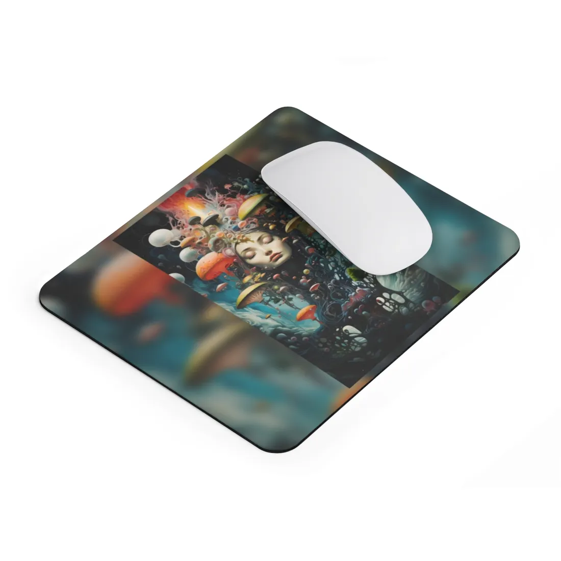 Celestial Art Gallery: Abstract Masterpiece & Traditional Portrait - Mouse Pad
