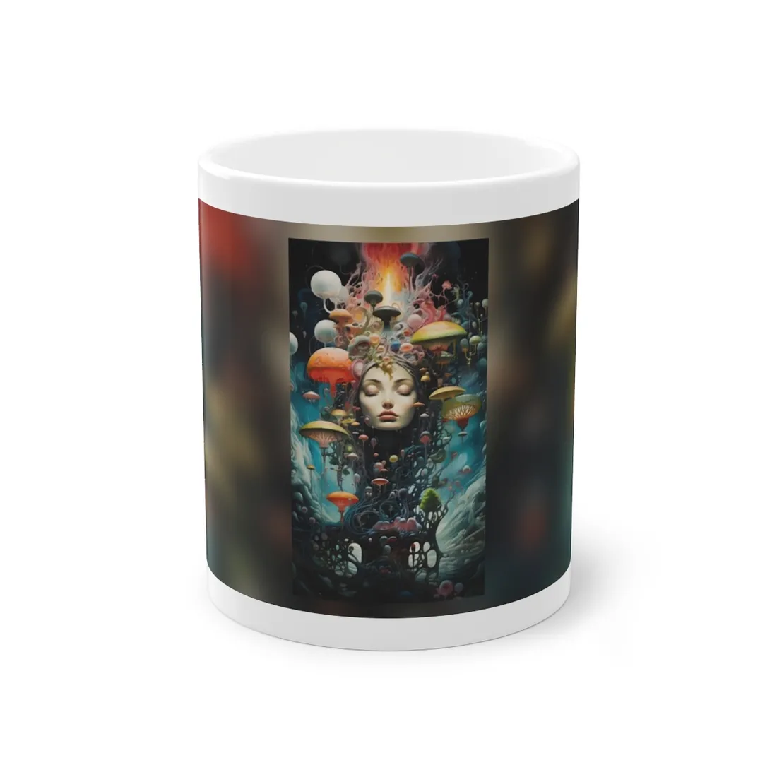 Celestial Art Gallery: Abstract Masterpiece & Traditional Portrait - Mug