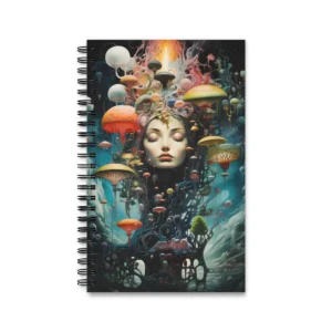 Surreal Woman with Mushrooms Spiral Notebook