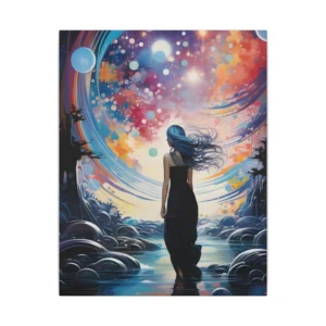 Woman in Cosmic Water Canvas Print