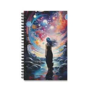 Woman in Cosmic Water Spiral Notebook