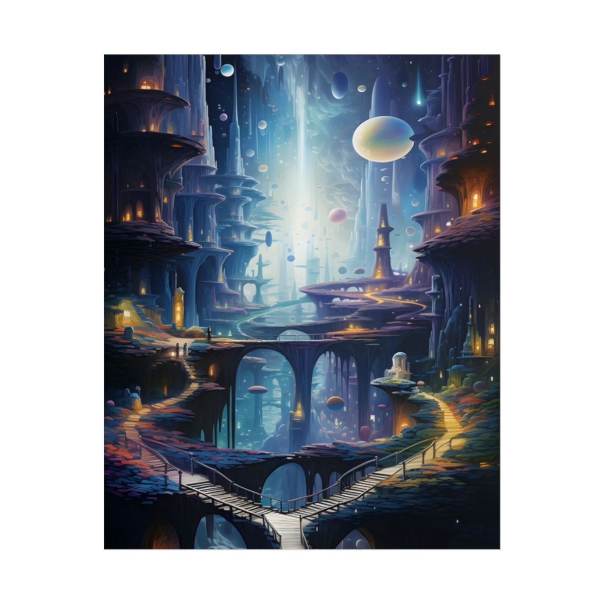 Celestial Art Gallery: Astronomical Scenes - Modern Space Artwork - Poster