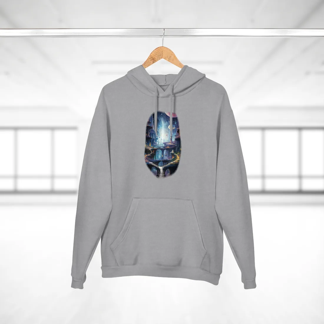 Celestial Art Gallery: Astronomical Scenes - Modern Space Hoodie - Hoodie (Heather Grey)