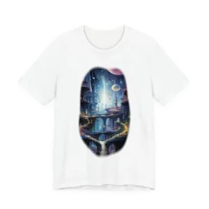 Fantasy City with Floating Orbs T-Shirt