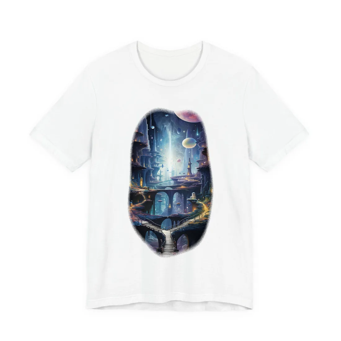 Celestial Art Gallery: Astronomical Scenes - Modern Space T-Shirt - T-Shirt (White)