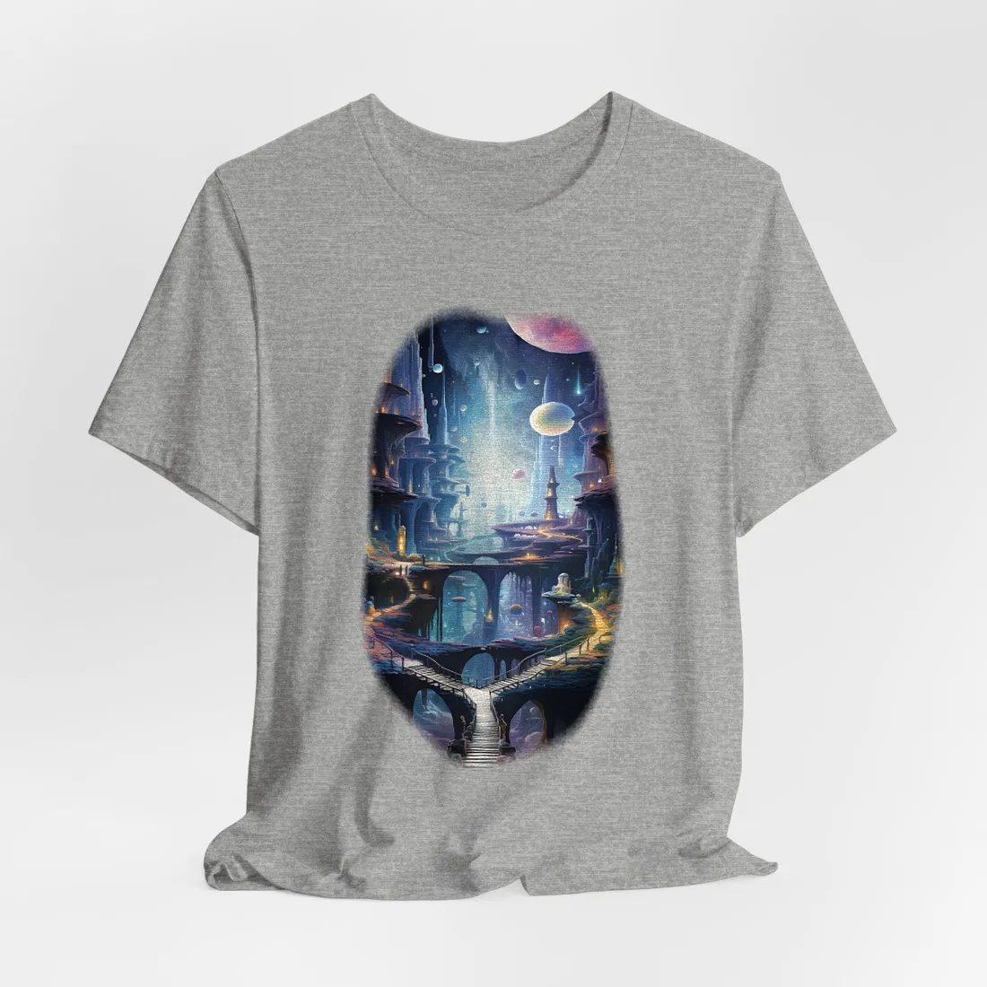 Celestial Art Gallery: Astronomical Scenes - Modern Space T-Shirt - T-Shirt (Athletic Heather)