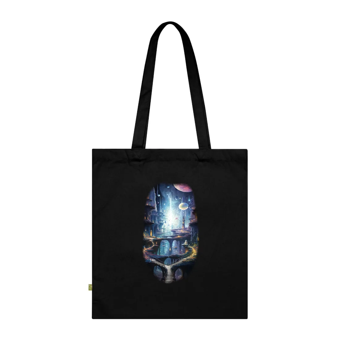 Celestial Art Gallery: Astronomical Scenes - Modern Space Tote Bag - Tote Bag (Black)